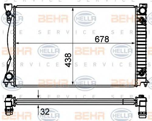 BEHR HELLA SERVICE 8MK376735151 Радиатор, охлаждение двигателя