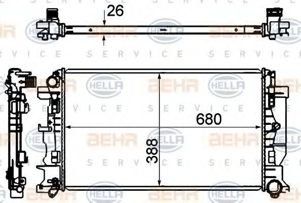 BEHR HELLA SERVICE 8MK376735331 Радиатор, охлаждение двигателя