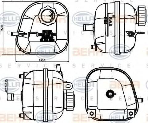 BEHR HELLA SERVICE 8MA376737181 Компенсационный бак, охлаждающая жидкость