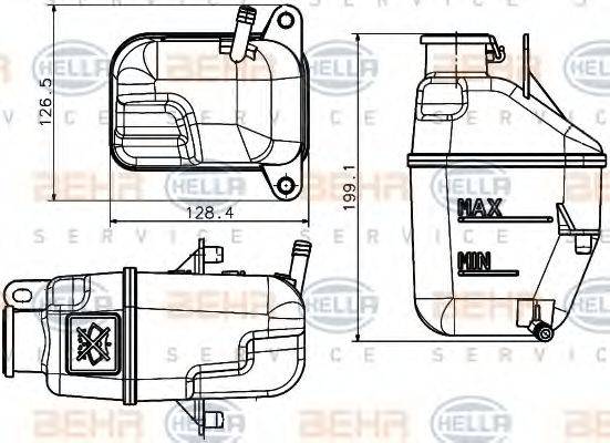 BEHR HELLA SERVICE 8MA376737231 Компенсационный бак, охлаждающая жидкость