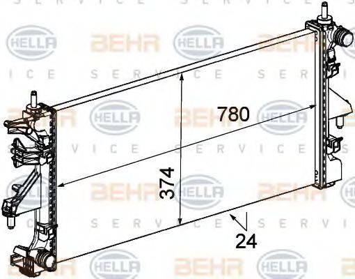 BEHR HELLA SERVICE 8MK376745101 Радиатор, охлаждение двигателя