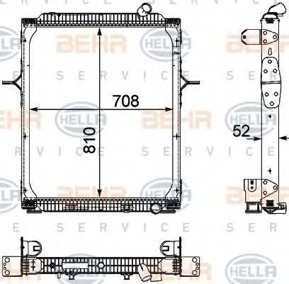 BEHR HELLA SERVICE 8MK376745171 Радиатор, охлаждение двигателя