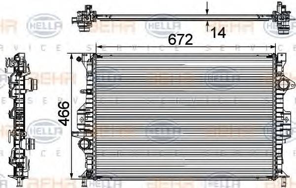 BEHR HELLA SERVICE 8MK376745591 Радиатор, охлаждение двигателя