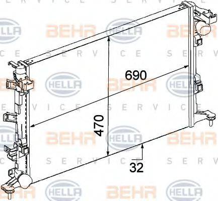 BEHR HELLA SERVICE 8MK376745711 Радиатор, охлаждение двигателя