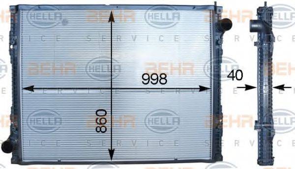 BEHR HELLA SERVICE 8MK376745741 Радиатор, охлаждение двигателя