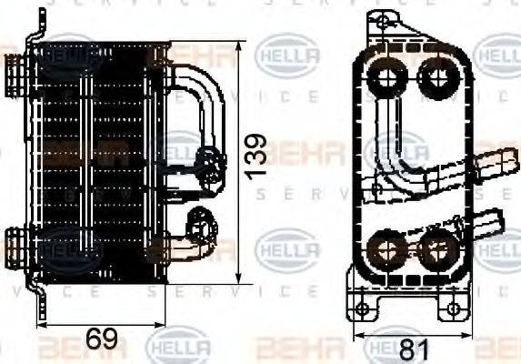 BEHR HELLA SERVICE 8MO376745751 масляный радиатор, двигательное масло