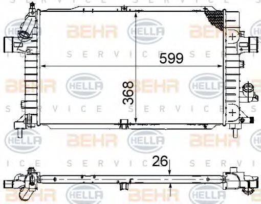 BEHR HELLA SERVICE 8MK376745791 Радиатор, охлаждение двигателя