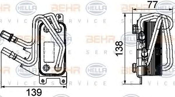 BEHR HELLA SERVICE 8MO376747101 масляный радиатор, двигательное масло