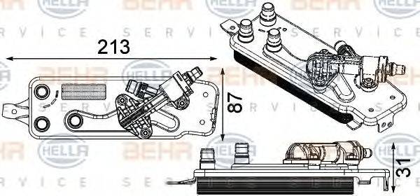 BEHR HELLA SERVICE 8MO376749001 Масляный радиатор, автоматическая коробка передач