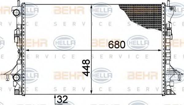 BEHR HELLA SERVICE 8MK376753501 Радиатор, охлаждение двигателя