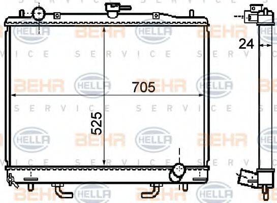 BEHR HELLA SERVICE 8MK376753661 Радиатор, охлаждение двигателя