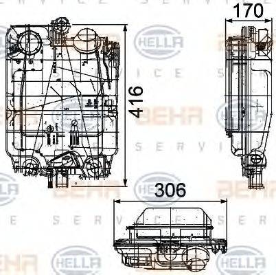 BEHR HELLA SERVICE 8MA376753781 Компенсационный бак, охлаждающая жидкость