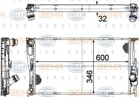 BEHR HELLA SERVICE 8MK376754021 Радиатор, охлаждение двигателя