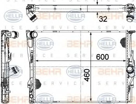 BEHR HELLA SERVICE 8MK376754061 Радиатор, охлаждение двигателя