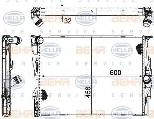 BEHR HELLA SERVICE 8MK376754071 Радиатор, охлаждение двигателя