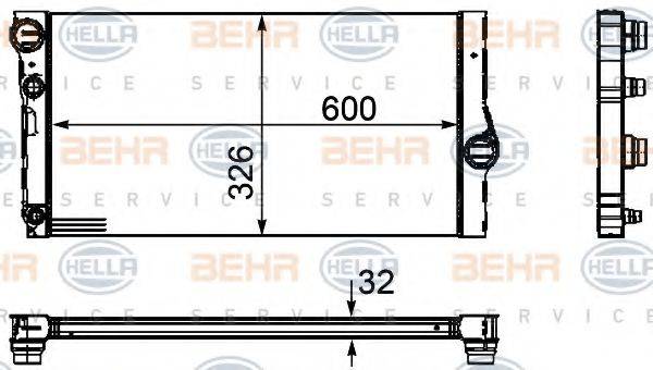 BEHR HELLA SERVICE 8MK376754131 Радиатор, охлаждение двигателя