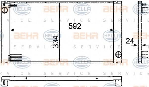 BEHR HELLA SERVICE 8MK376754221 Радиатор, охлаждение двигателя