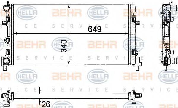 BEHR HELLA SERVICE 8MK376754281 Радиатор, охлаждение двигателя