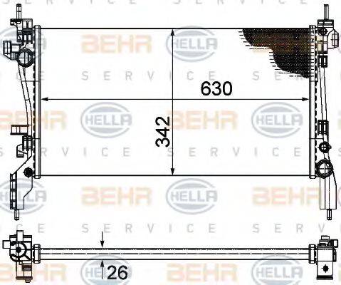 BEHR HELLA SERVICE 8MK376754561 Радиатор, охлаждение двигателя