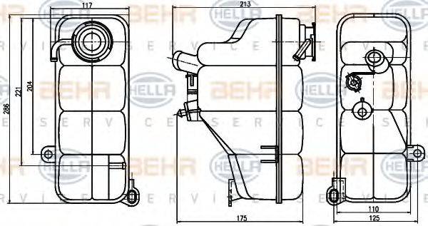 BEHR HELLA SERVICE 8MA376755191 Компенсационный бак, охлаждающая жидкость