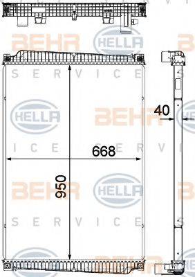 BEHR HELLA SERVICE 8MK376755391 Радиатор, охлаждение двигателя