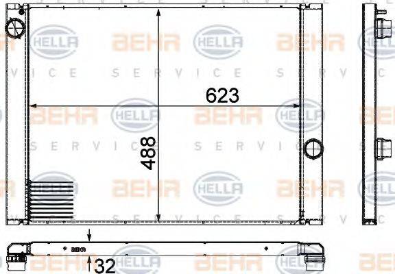BEHR HELLA SERVICE 8MK376755591 Радиатор, охлаждение двигателя