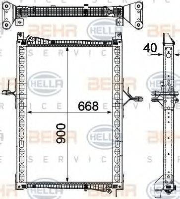 BEHR HELLA SERVICE 8MK376755641 Радиатор, охлаждение двигателя