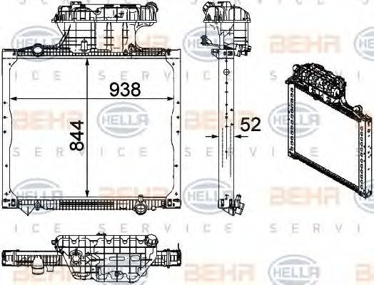 BEHR HELLA SERVICE 8MK376756011 Радиатор, охлаждение двигателя