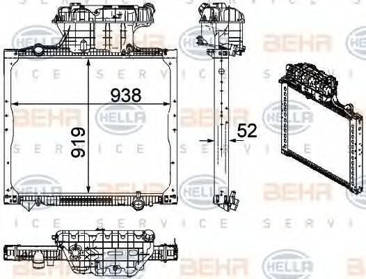 BEHR HELLA SERVICE 8MK376756021 Радиатор, охлаждение двигателя