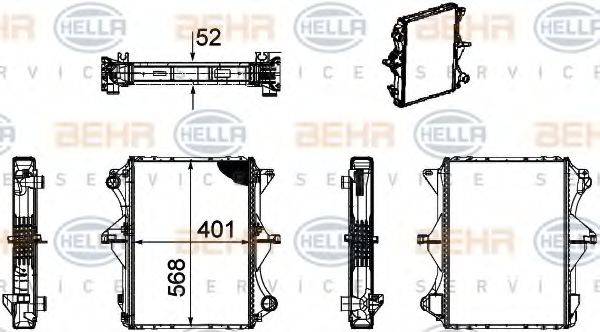 BEHR HELLA SERVICE 8MK376756031 Радиатор, охлаждение двигателя