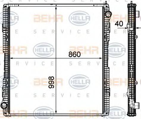 BEHR HELLA SERVICE 8MK376756161 Радиатор, охлаждение двигателя