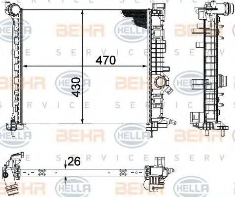 BEHR HELLA SERVICE 8MK376756461 Радиатор, охлаждение двигателя