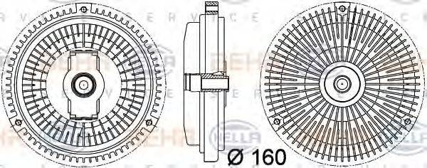 BEHR HELLA SERVICE 8MV376757341 Сцепление, вентилятор радиатора