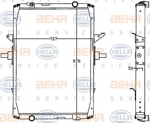 BEHR HELLA SERVICE 8MK376758071 Радиатор, охлаждение двигателя