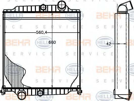 BEHR HELLA SERVICE 8MK376758091 Радиатор, охлаждение двигателя