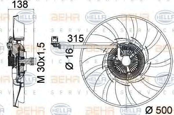 BEHR HELLA SERVICE 8MV376758241 Вентилятор, охлаждение двигателя
