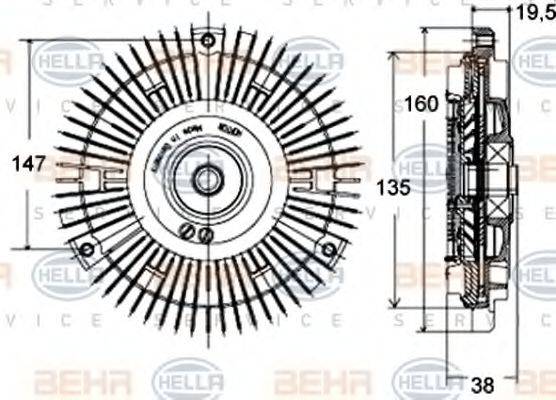 BEHR HELLA SERVICE 8MV376758431 Сцепление, вентилятор радиатора