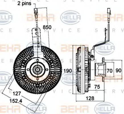 BEHR HELLA SERVICE 8MV376758471 Сцепление, вентилятор радиатора