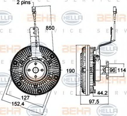 BEHR HELLA SERVICE 8MV376758491 Сцепление, вентилятор радиатора