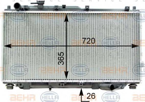 BEHR HELLA SERVICE 8MK376763531 Радиатор, охлаждение двигателя