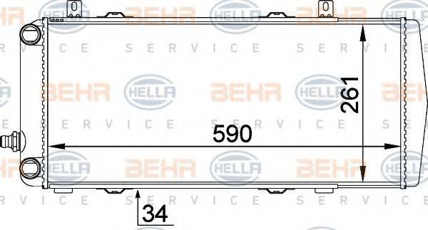 BEHR HELLA SERVICE 8MK376764081 Радиатор, охлаждение двигателя