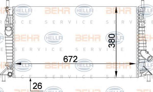 BEHR HELLA SERVICE 8MK376764261 Радиатор, охлаждение двигателя