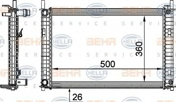 BEHR HELLA SERVICE 8MK376764321 Радиатор, охлаждение двигателя