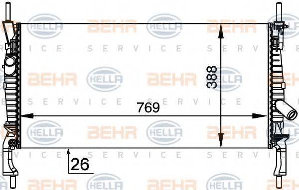 BEHR HELLA SERVICE 8MK376764411 Радиатор, охлаждение двигателя