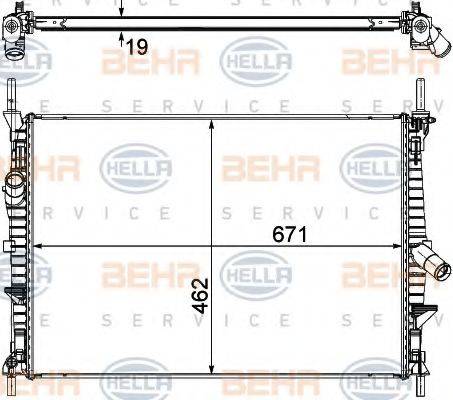 BEHR HELLA SERVICE 8MK376764501 Радиатор, охлаждение двигателя