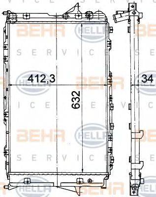 BEHR HELLA SERVICE 8MK376765161 Радиатор, охлаждение двигателя
