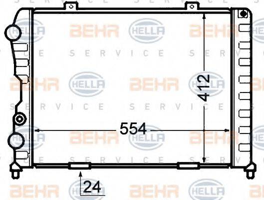 BEHR HELLA SERVICE 8MK376766001 Радиатор, охлаждение двигателя