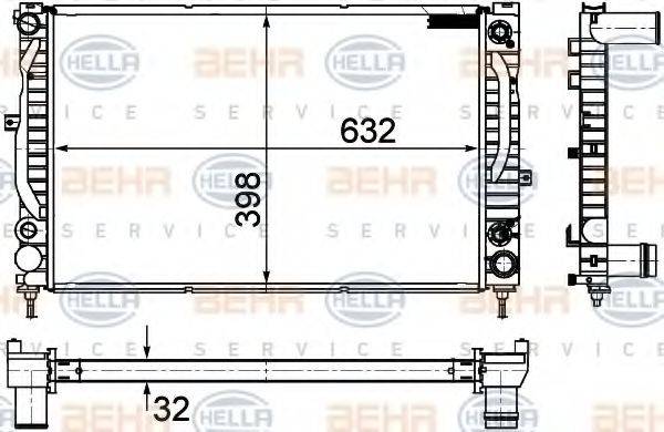 BEHR HELLA SERVICE 8MK376766141 Радиатор, охлаждение двигателя