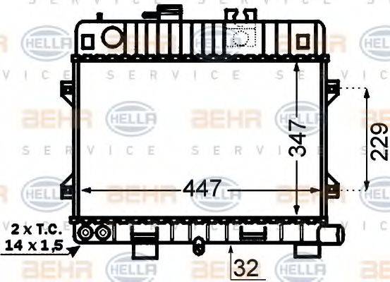 BEHR HELLA SERVICE 8MK376766451 Радиатор, охлаждение двигателя