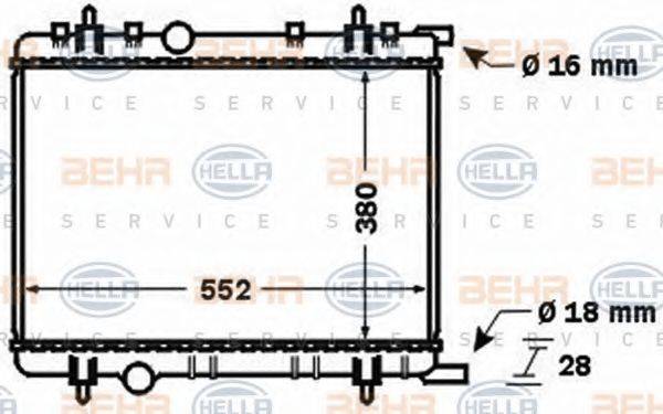 BEHR HELLA SERVICE 8MK376767071 Радиатор, охлаждение двигателя